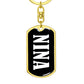 Nina v01w - Luxury Dog Tag Keychain