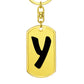 Initial Y v1b - Luxury Dog Tag Keychain