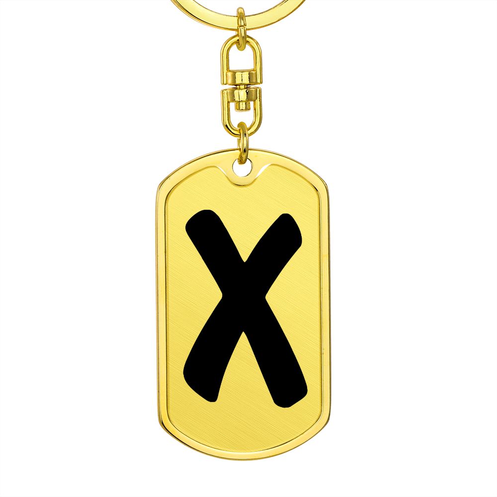 Initial X v1b - Luxury Dog Tag Keychain
