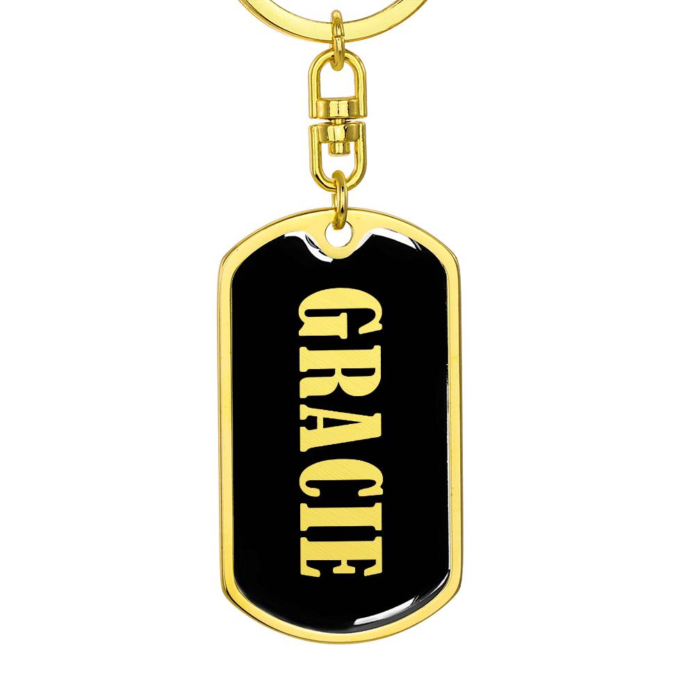 Gracie v02 - Luxury Dog Tag Keychain