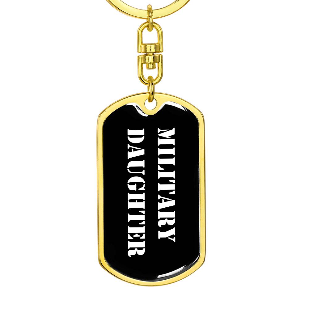 Military Daughter v3 - Luxury Dog Tag Keychain