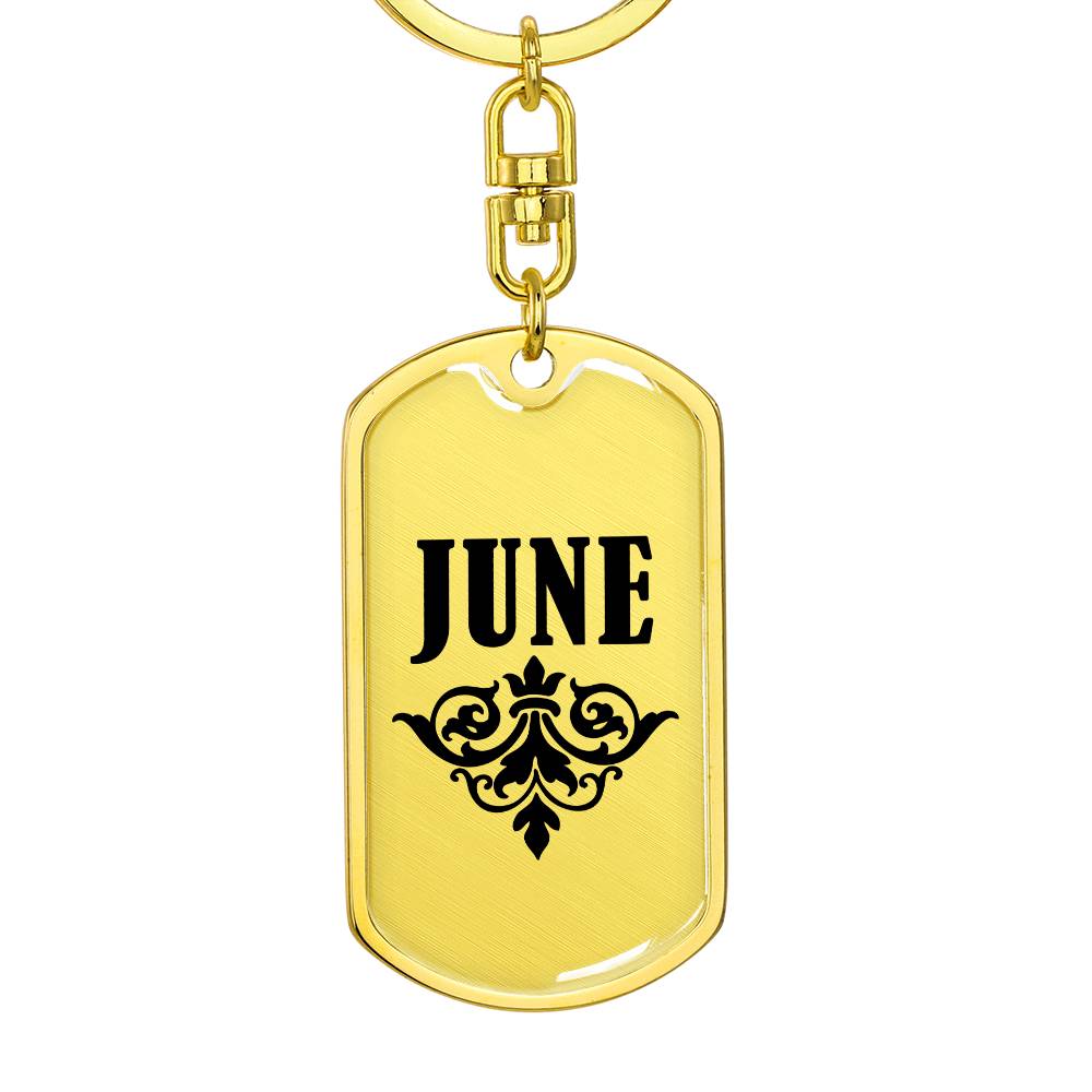 June v01a - Luxury Dog Tag Keychain