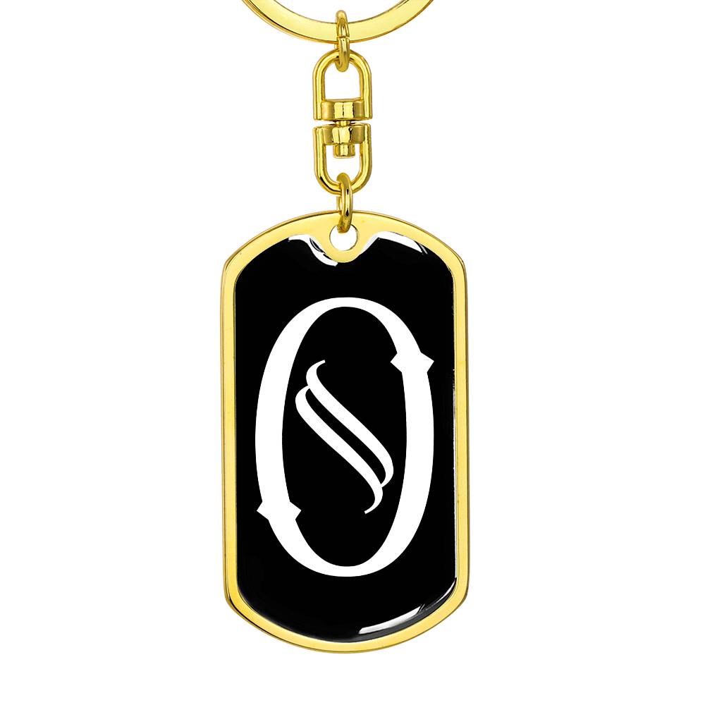 Initial O v001-13 - Luxury Dog Tag Keychain