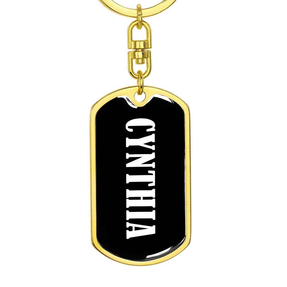 Cynthia v01w - Luxury Dog Tag Keychain
