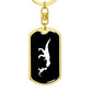 Mama Dinosaur With 1 Hatchling v3 - Luxury Dog Tag Keychain