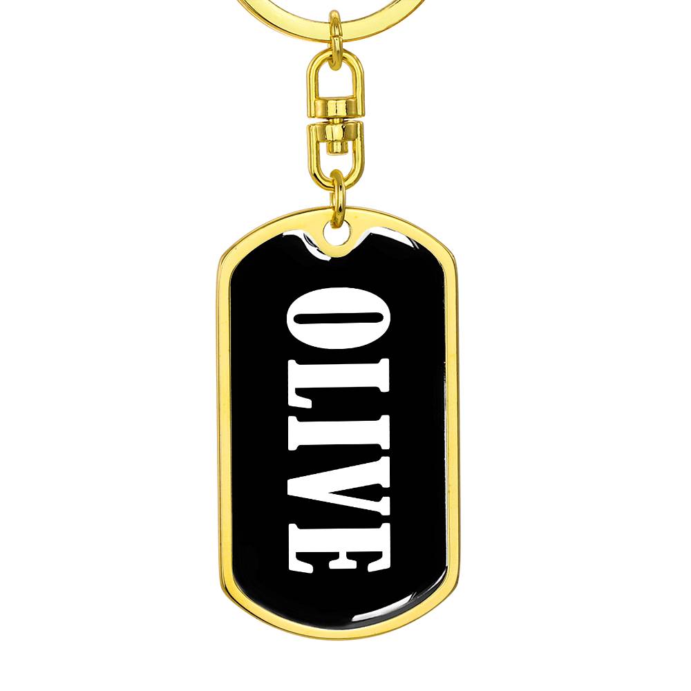 Olive v03 - Luxury Dog Tag Keychain
