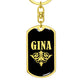 Gina v02a - Luxury Dog Tag Keychain