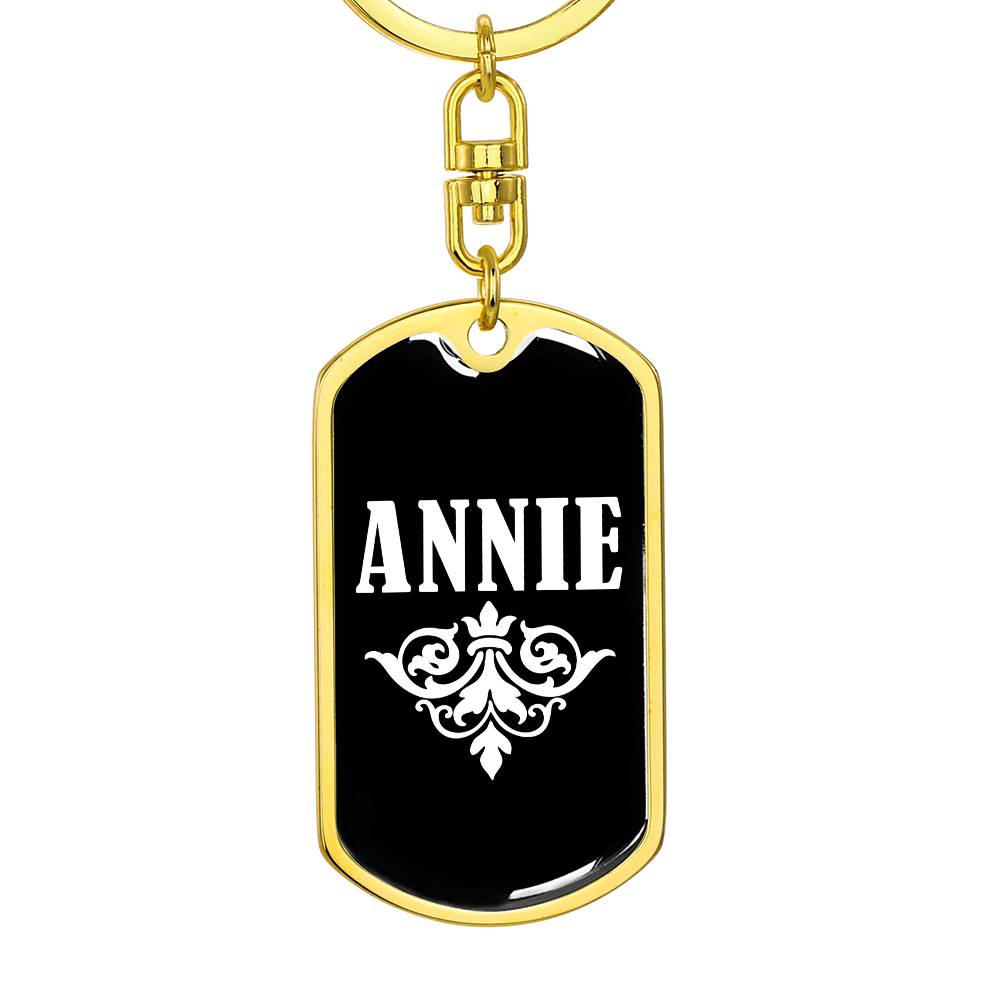 Annie v03a - Luxury Dog Tag Keychain