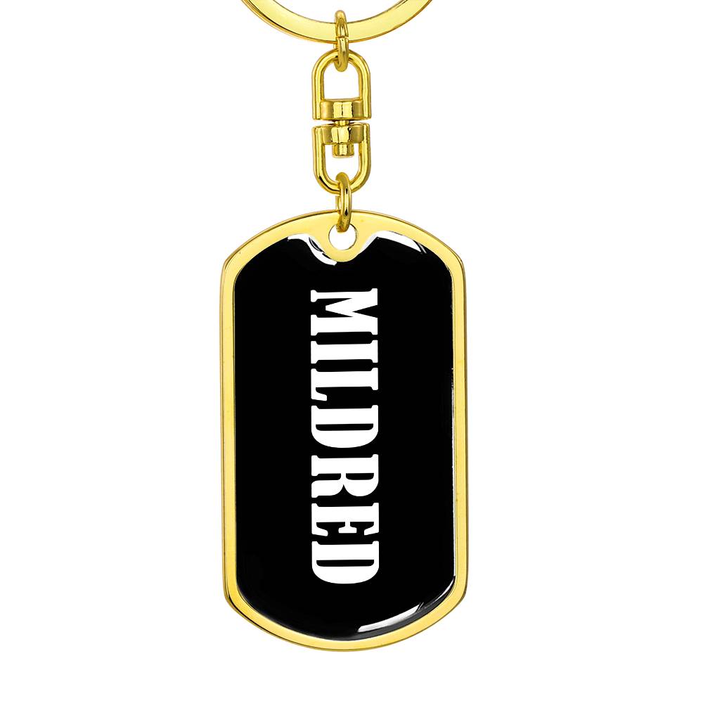 Mildred v01w - Luxury Dog Tag Keychain