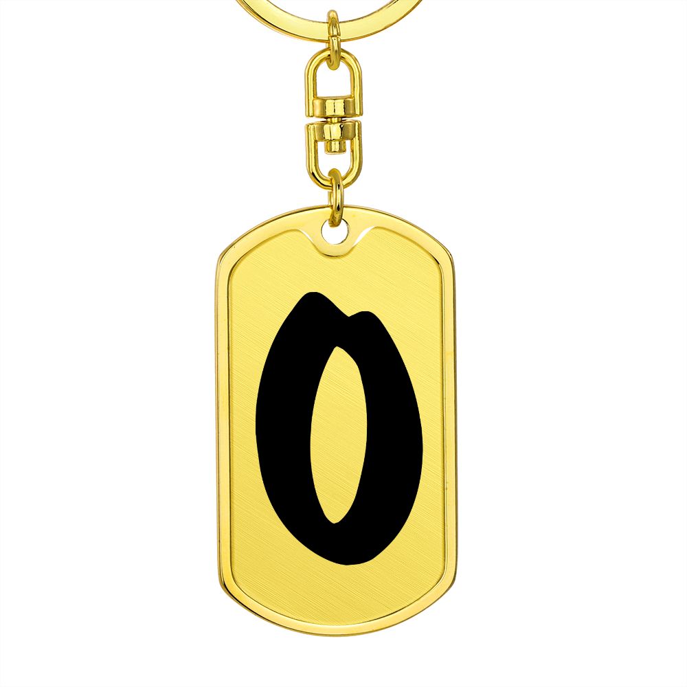 Initial O v1b - Luxury Dog Tag Keychain