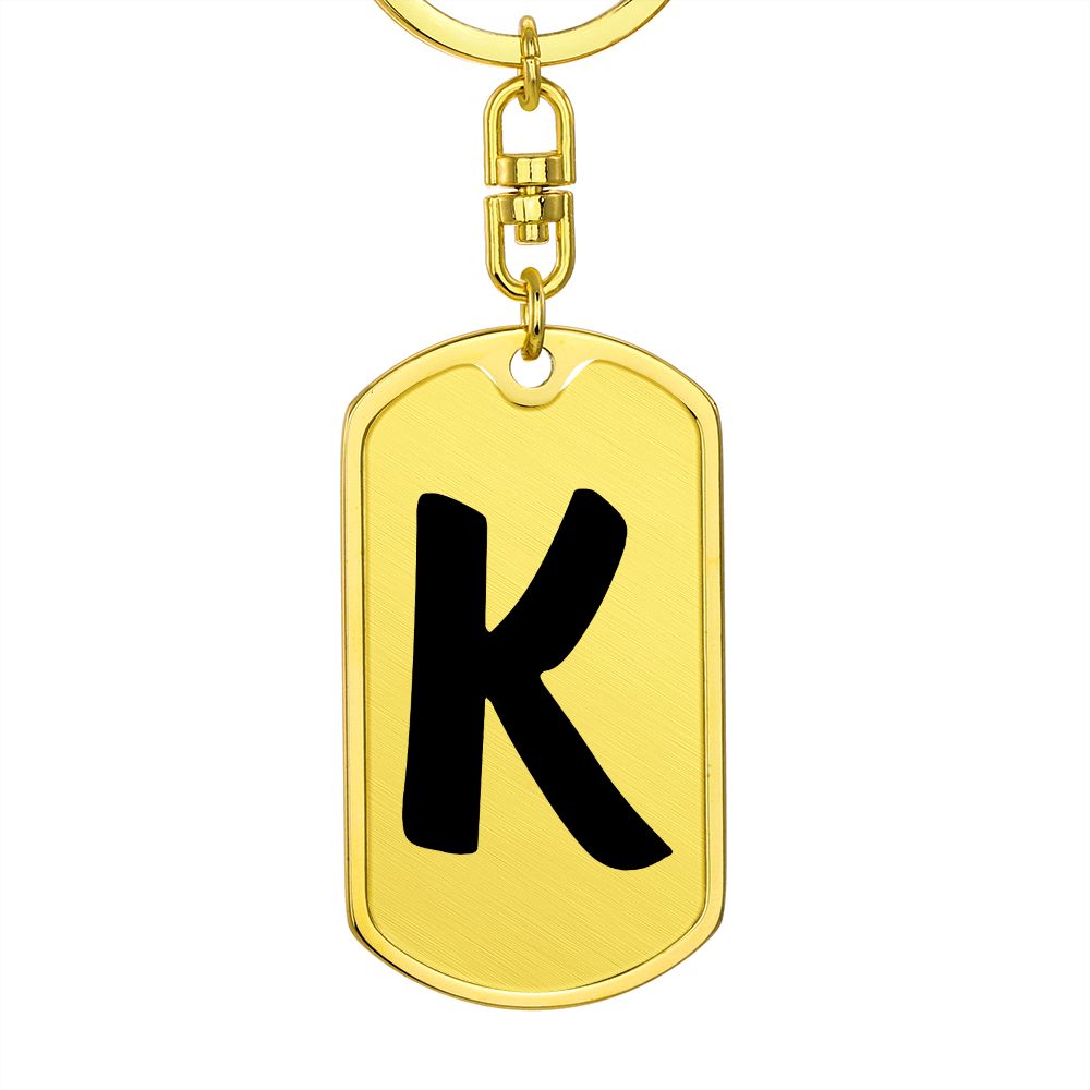 Initial K v1b - Luxury Dog Tag Keychain