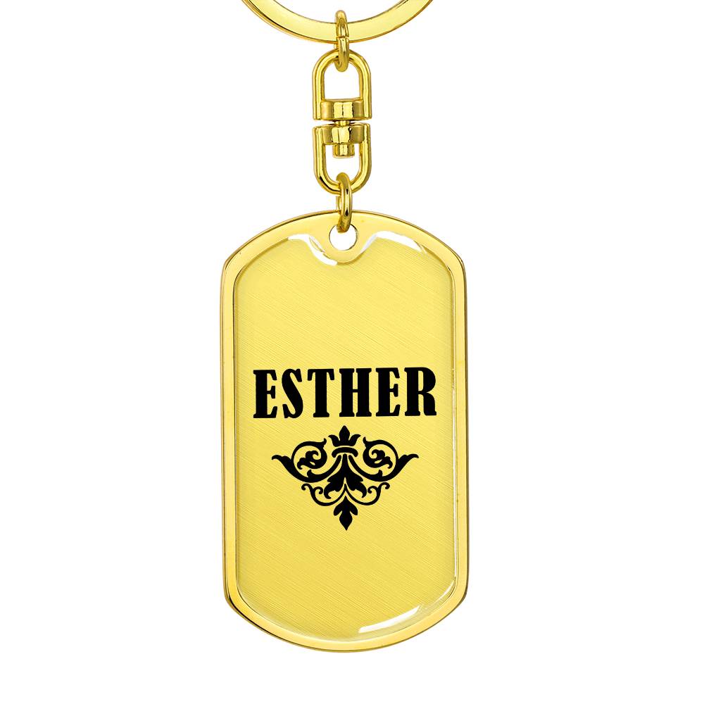 Esther v01a - Luxury Dog Tag Keychain