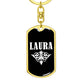 Laura v03a - Luxury Dog Tag Keychain