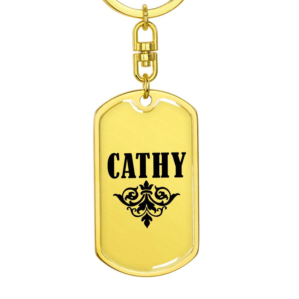 Cathy v01a - Luxury Dog Tag Keychain