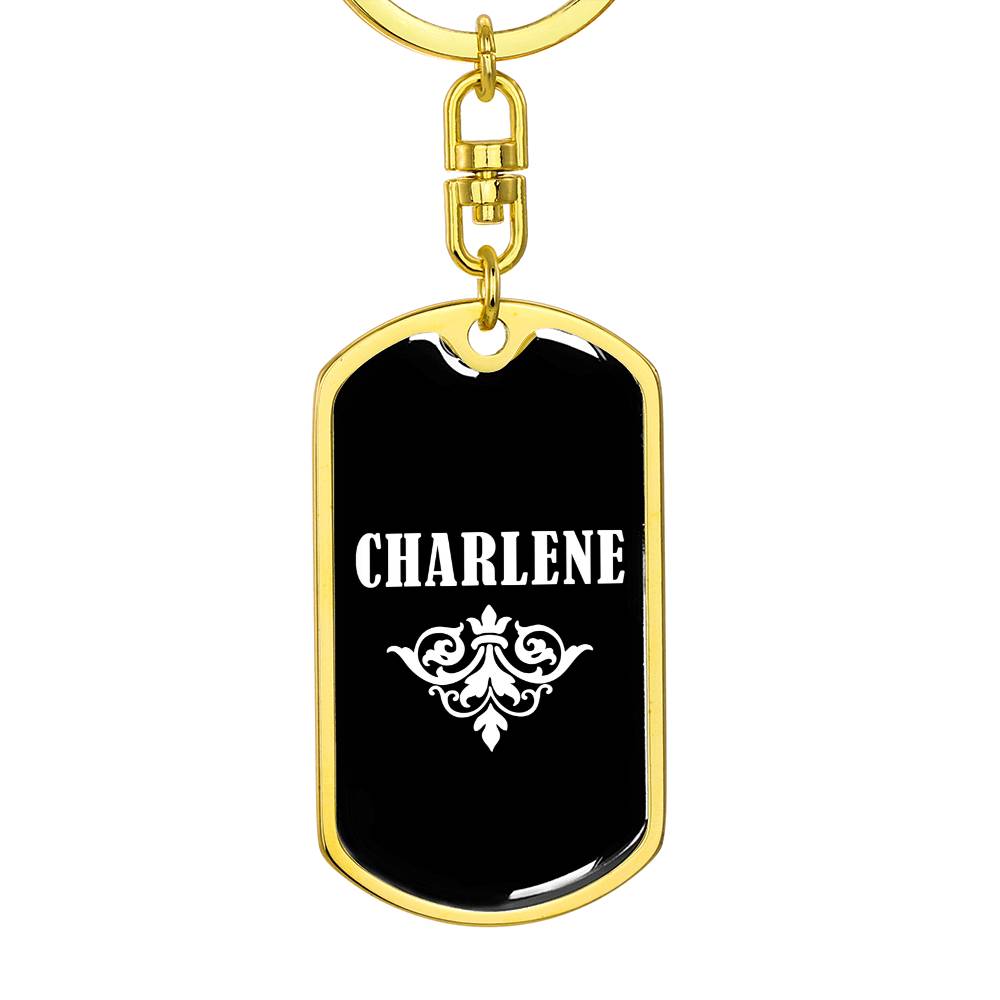 Charlene v03a - Luxury Dog Tag Keychain