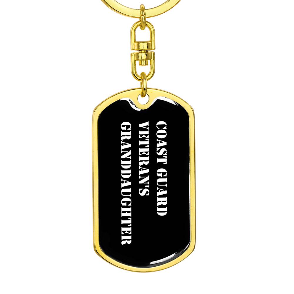 Coast Guard Veteran's Granddaughter v3 - Luxury Dog Tag Keychain