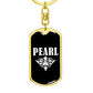 Pearl v03a - Luxury Dog Tag Keychain
