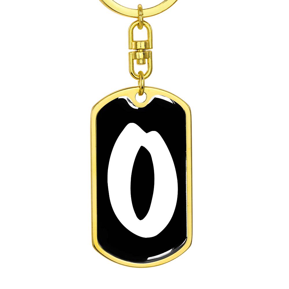 Initial O v3b - Luxury Dog Tag Keychain