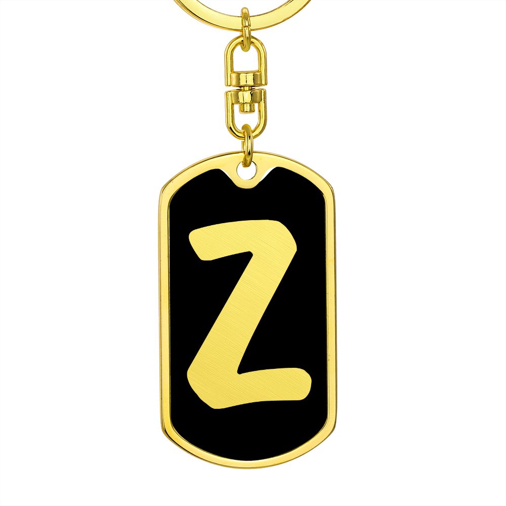 Initial Z v2b - Luxury Dog Tag Keychain