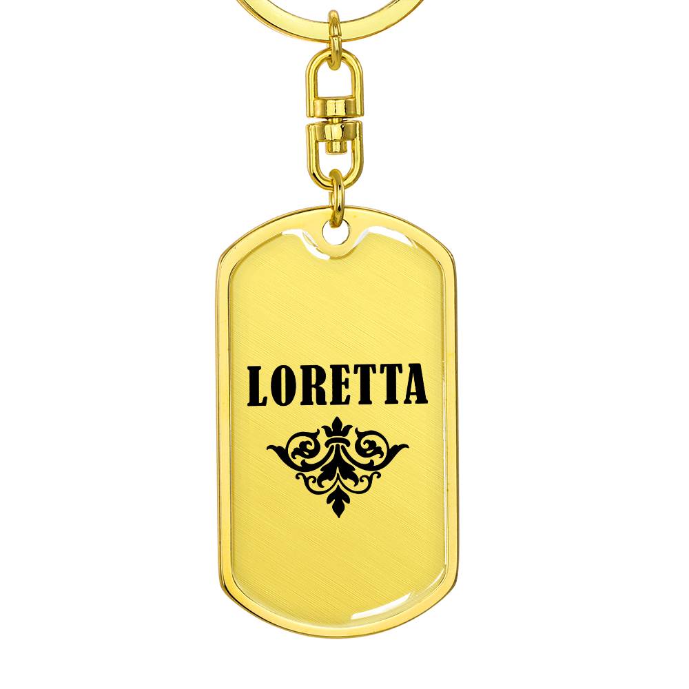 Loretta v01a - Luxury Dog Tag Keychain