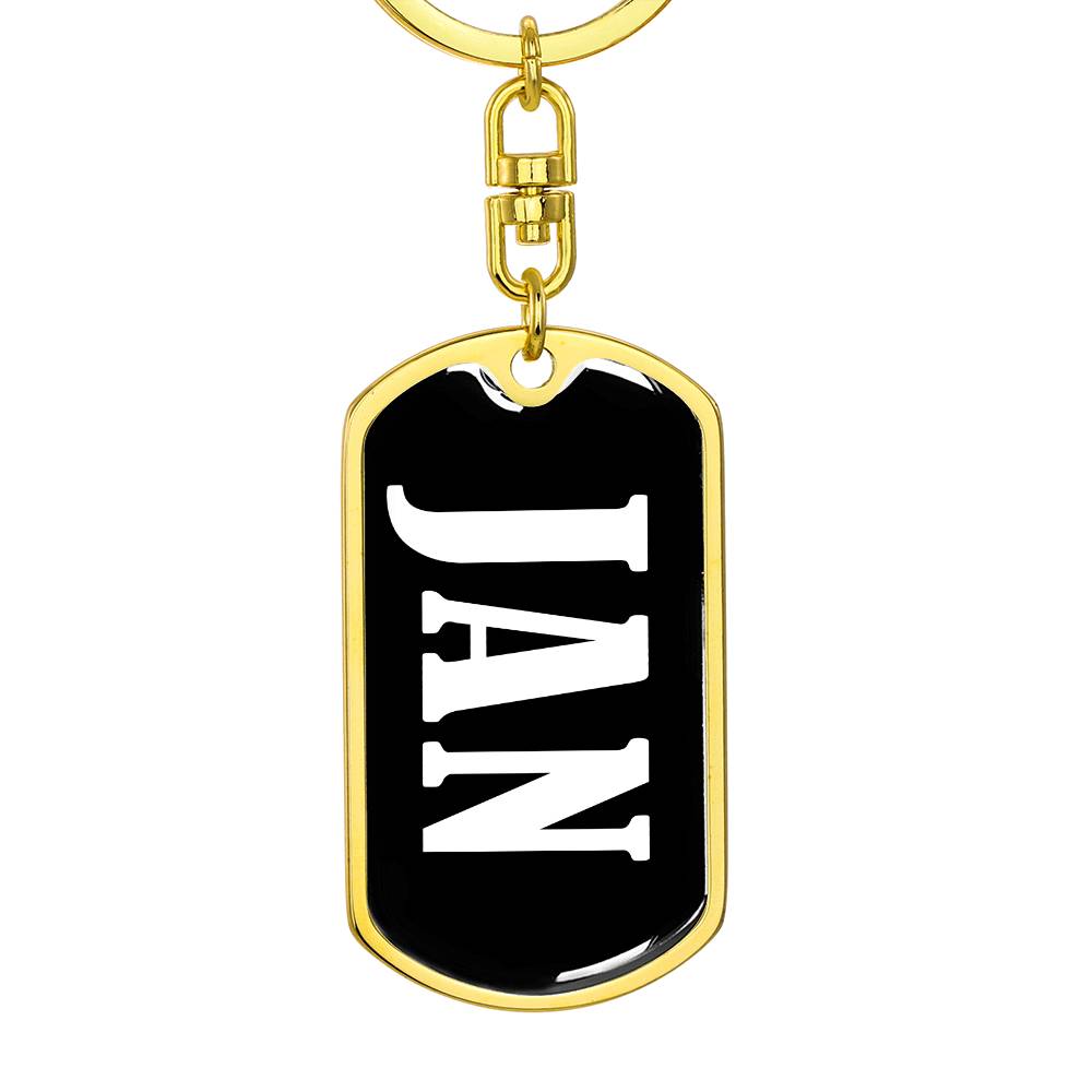 Jan v01w - Luxury Dog Tag Keychain