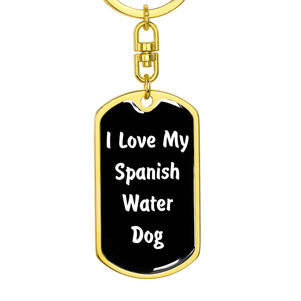 Love My Spanish Water Dog v6 - Luxury Dog Tag Keychain