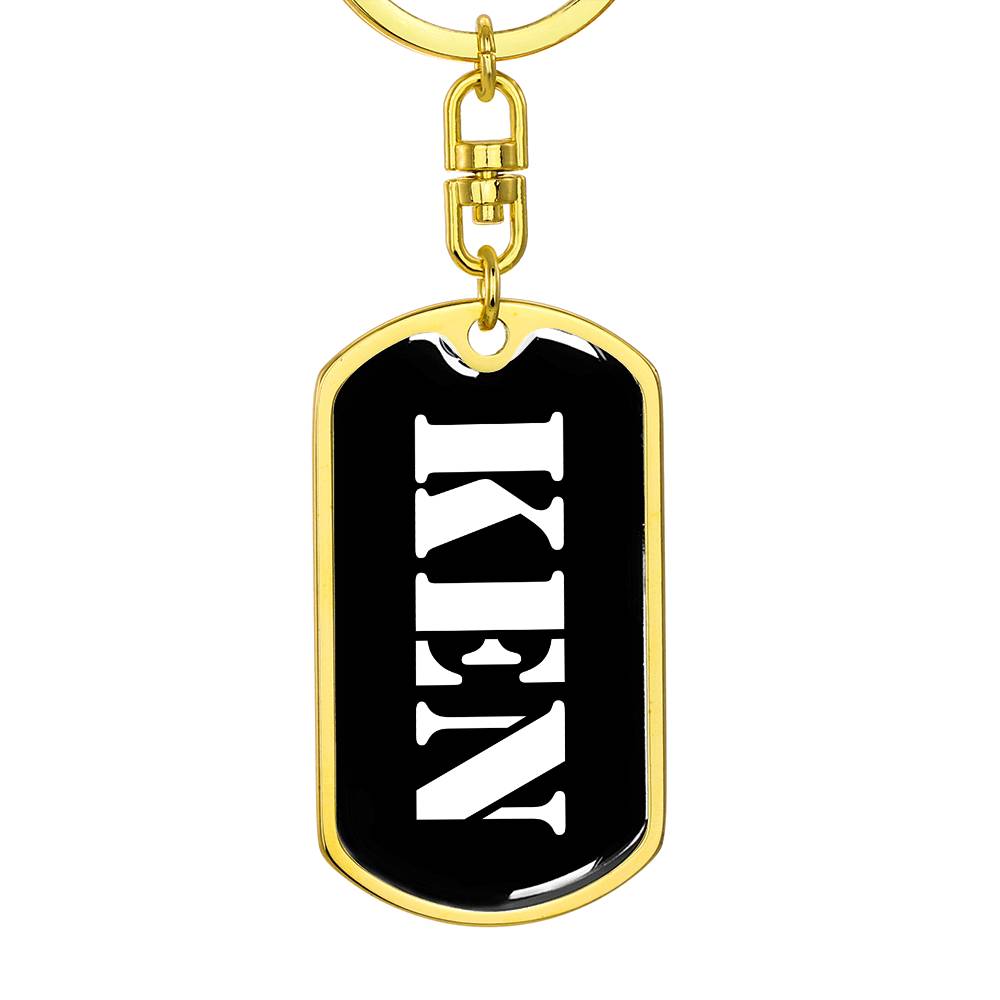 Ken v2 - Luxury Dog Tag Keychain