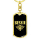 Bessie v02a - Luxury Dog Tag Keychain