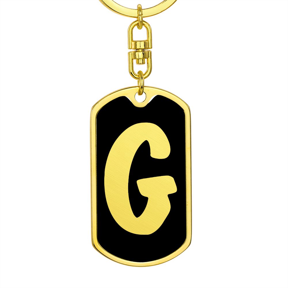 Initial G v2b - Luxury Dog Tag Keychain