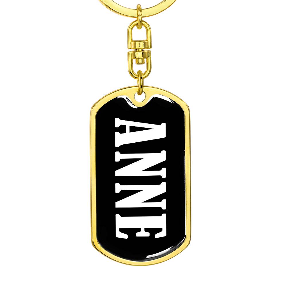 Anne v01w - Luxury Dog Tag Keychain