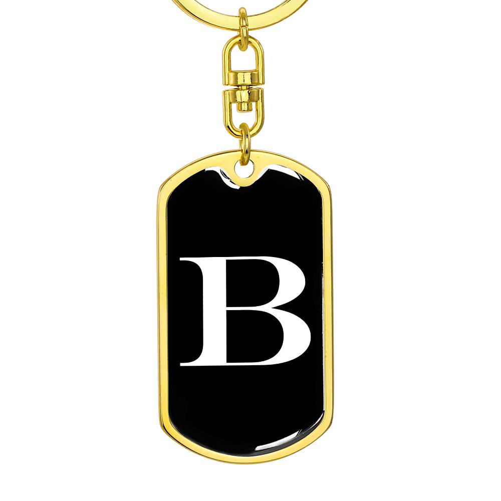 Initial B v3a - Luxury Dog Tag Keychain