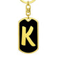 Initial K v2b - Luxury Dog Tag Keychain