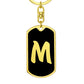 Initial M v2b - Luxury Dog Tag Keychain