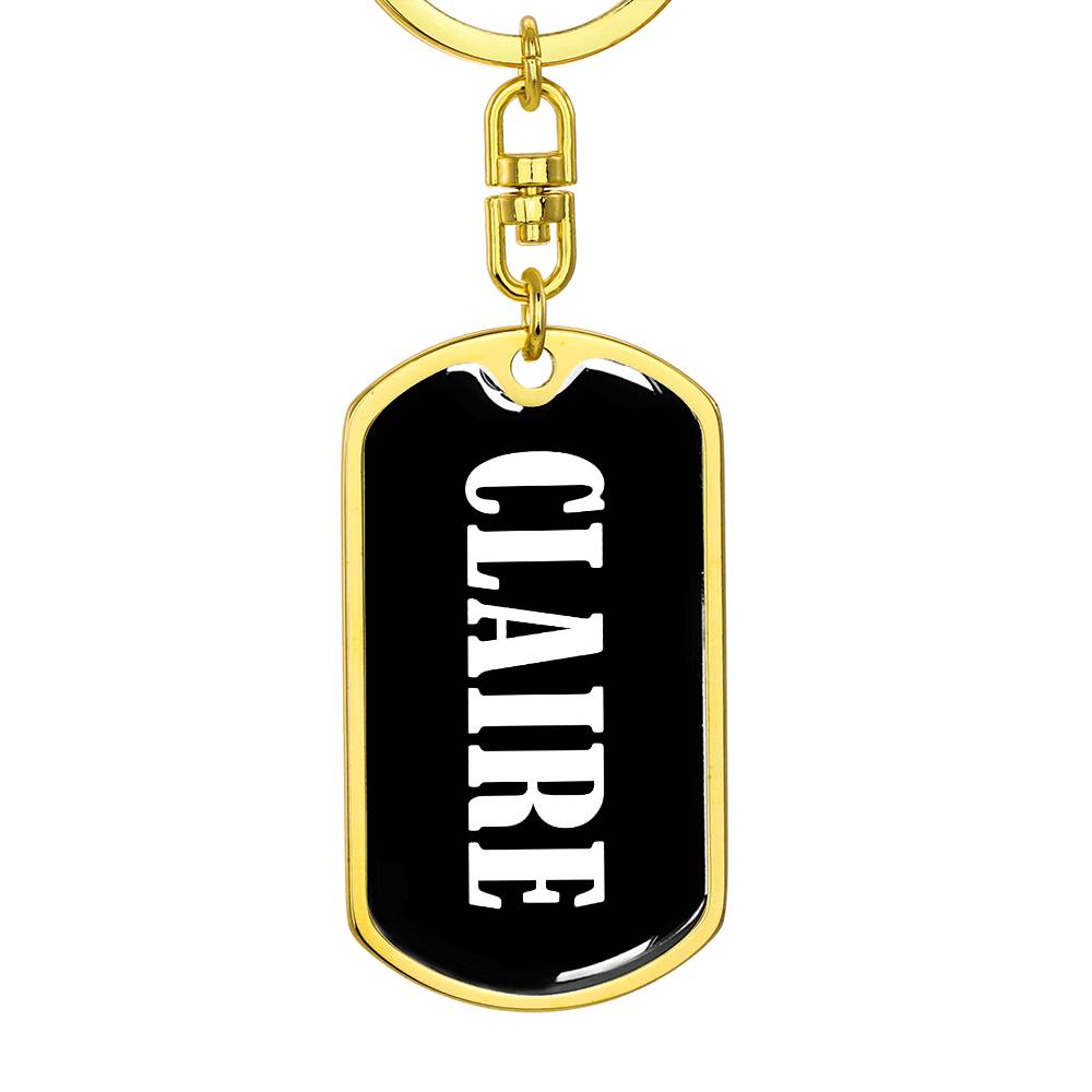 Claire v01w - Luxury Dog Tag Keychain