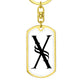 Initial X v001-14 - Luxury Dog Tag Keychain