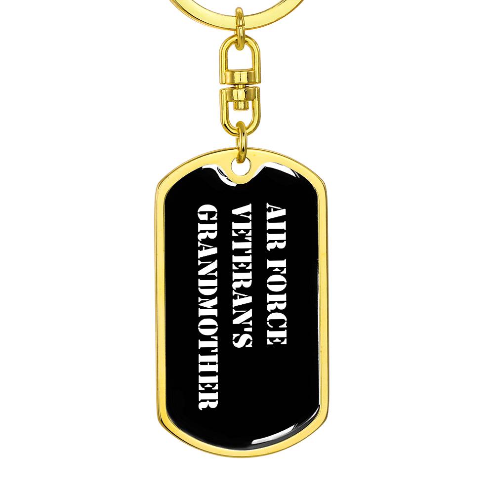 Air Force Veteran's Grandmother v3 - Luxury Dog Tag Keychain
