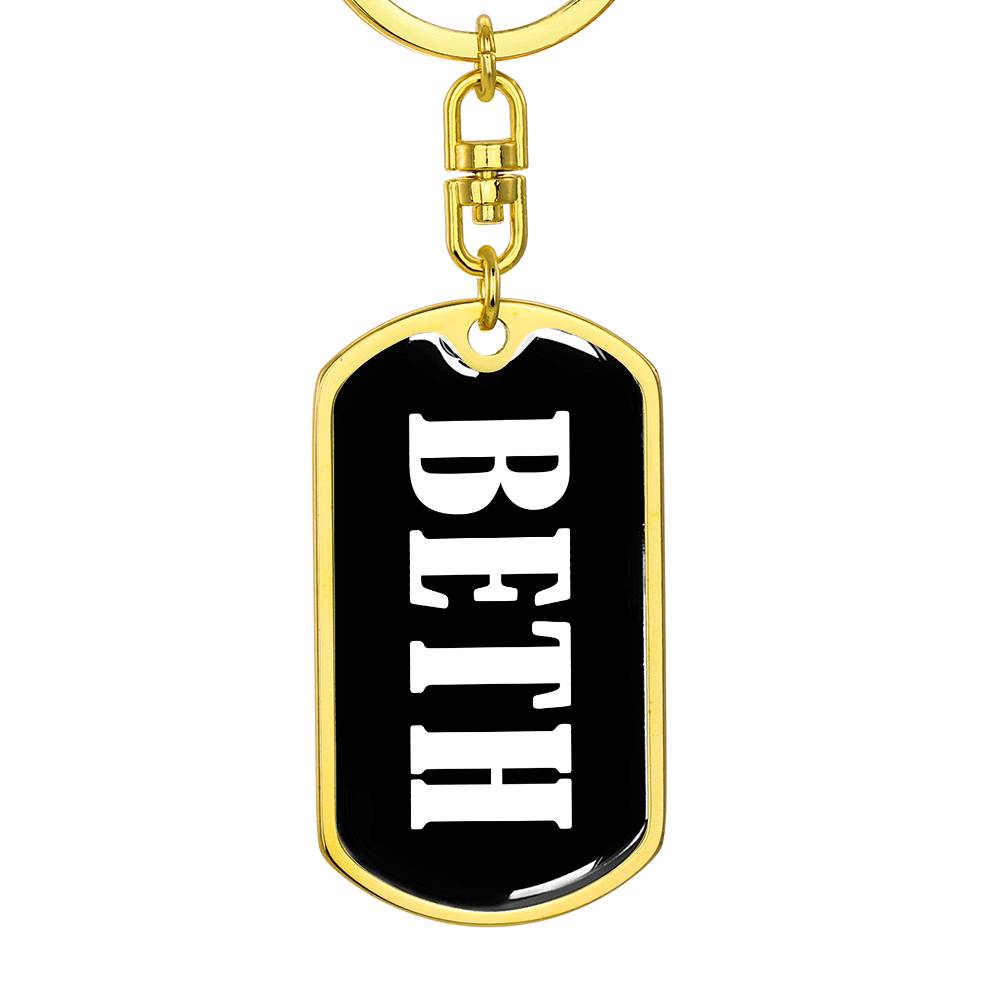 Beth v01w - Luxury Dog Tag Keychain