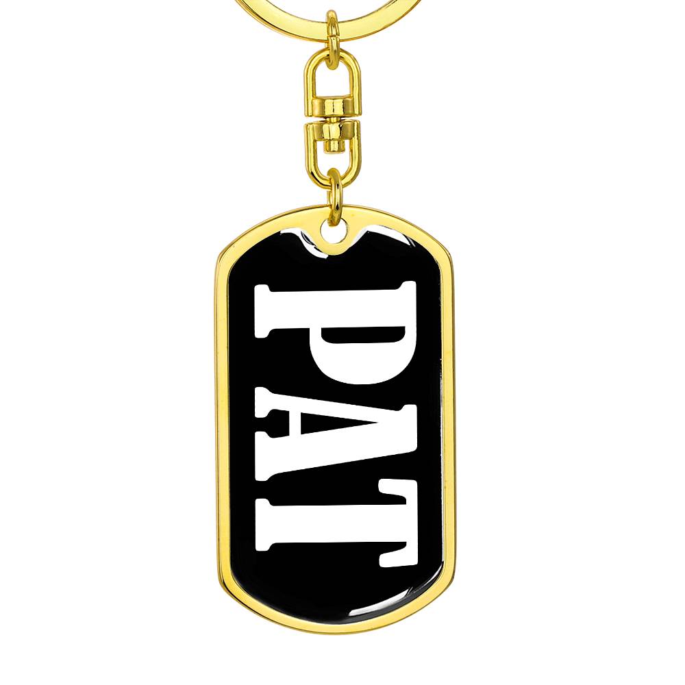 Pat v01w - Luxury Dog Tag Keychain