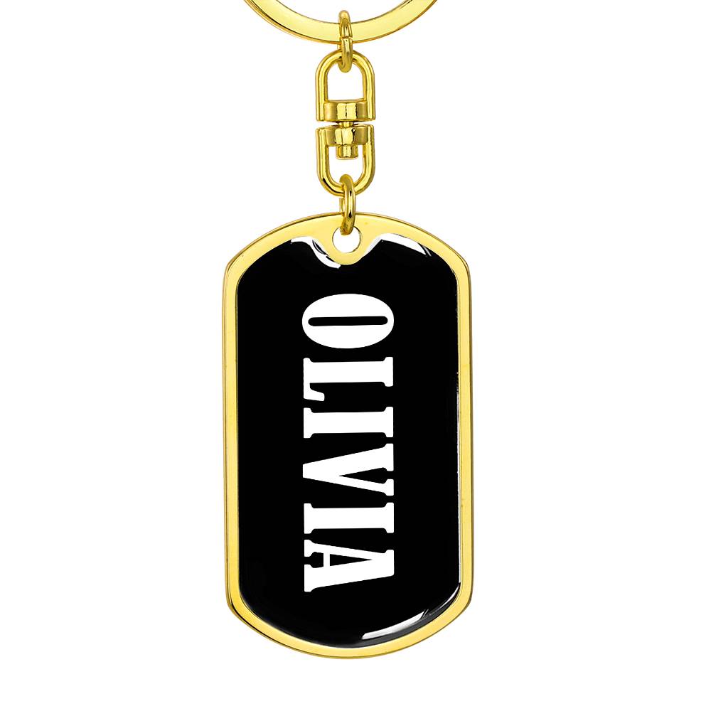 Olivia v01w - Luxury Dog Tag Keychain
