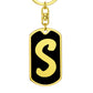 Initial S v2b - Luxury Dog Tag Keychain