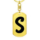 Initial S v1b - Luxury Dog Tag Keychain