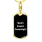 World's Greatest Cosmetologist v3 - Luxury Dog Tag Keychain