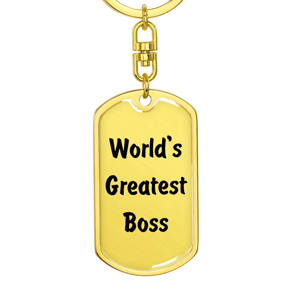 World's Greatest Boss - Luxury Dog Tag Keychain