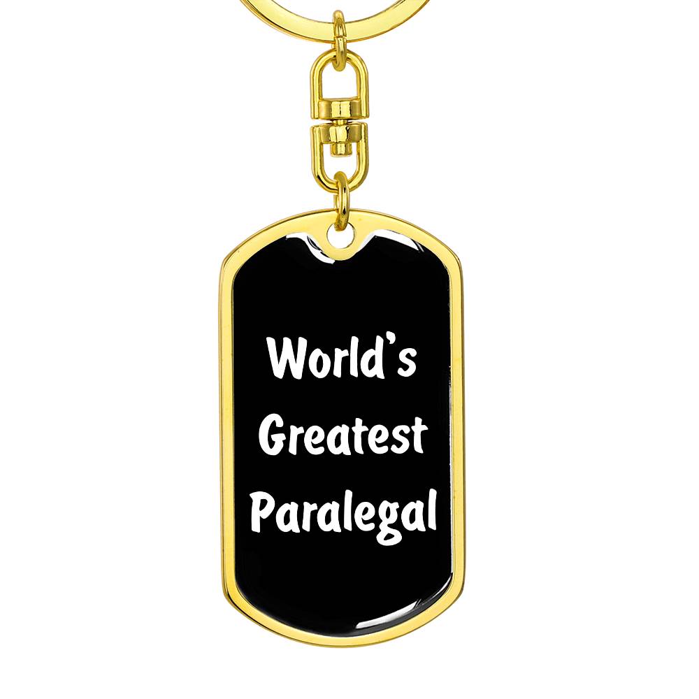 World's Greatest Paralegal v3 - Luxury Dog Tag Keychain