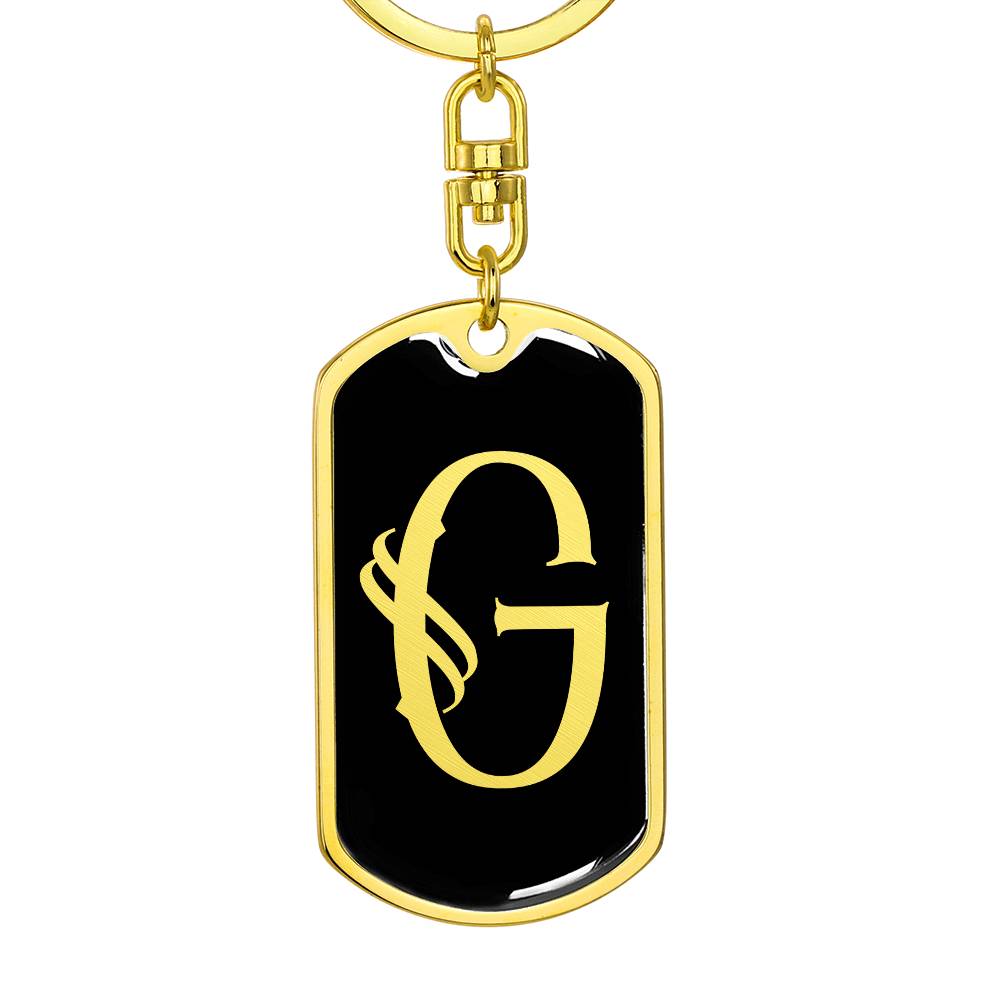 Initial G v001-12 - Luxury Dog Tag Keychain