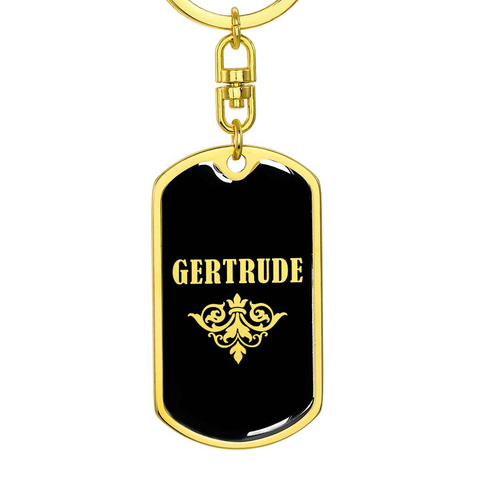 Gertrude v02a - Luxury Dog Tag Keychain