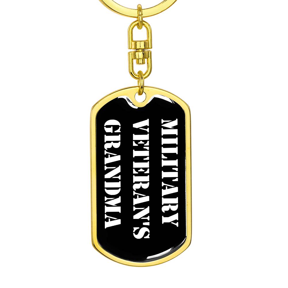 Military Veteran's Grandma v3 - Luxury Dog Tag Keychain