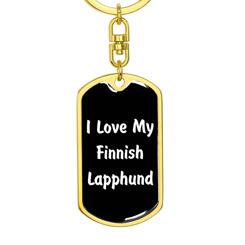 Love My Finnish Lapphund v6 - Luxury Dog Tag Keychain
