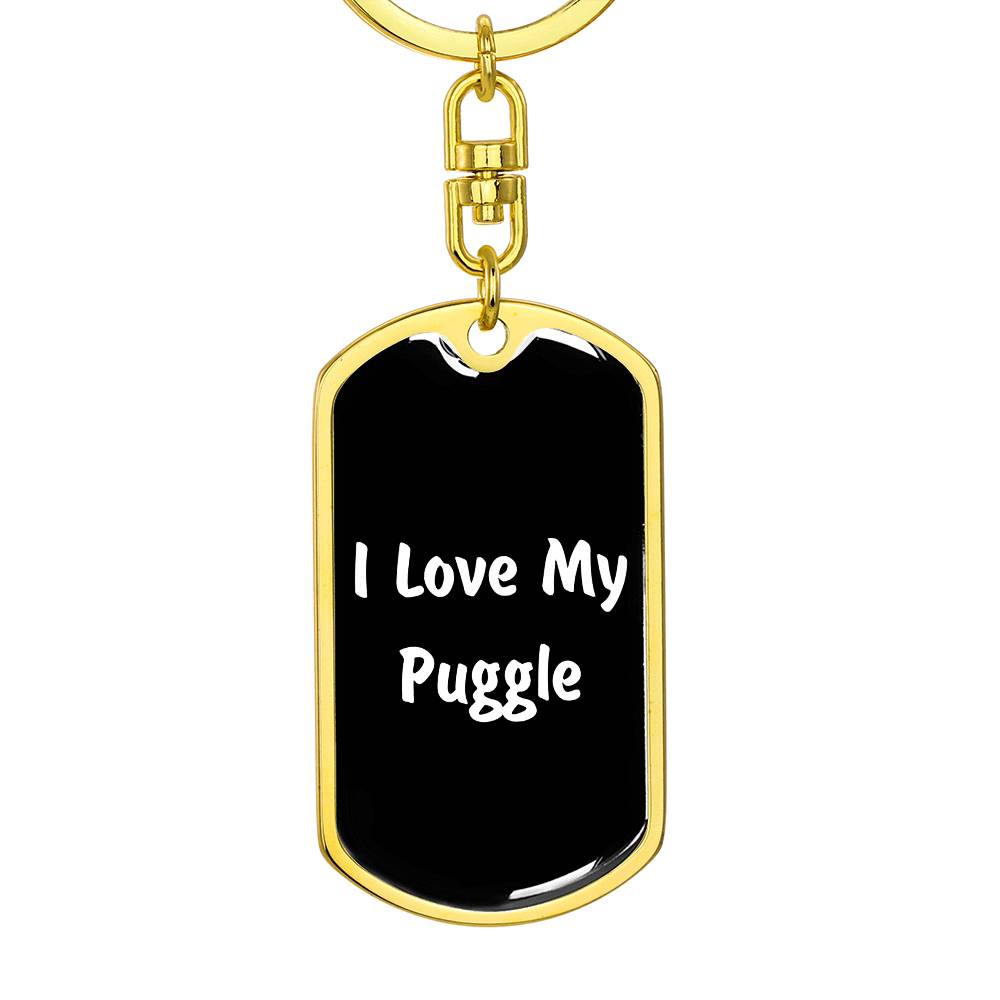Love My Puggle v6 - Luxury Dog Tag Keychain