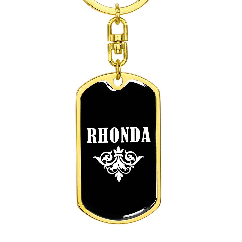 Rhonda v03a - Luxury Dog Tag Keychain